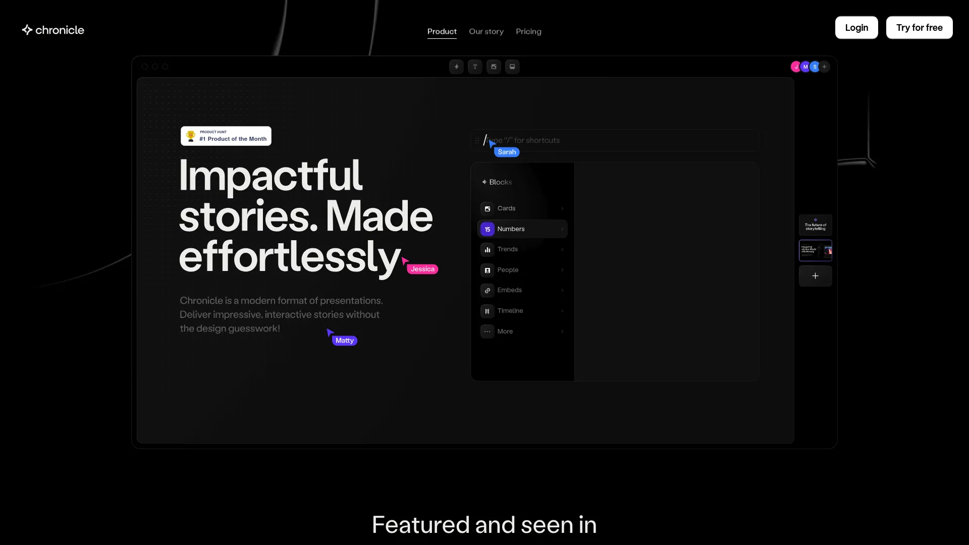 Screenshot of the Chronicle website