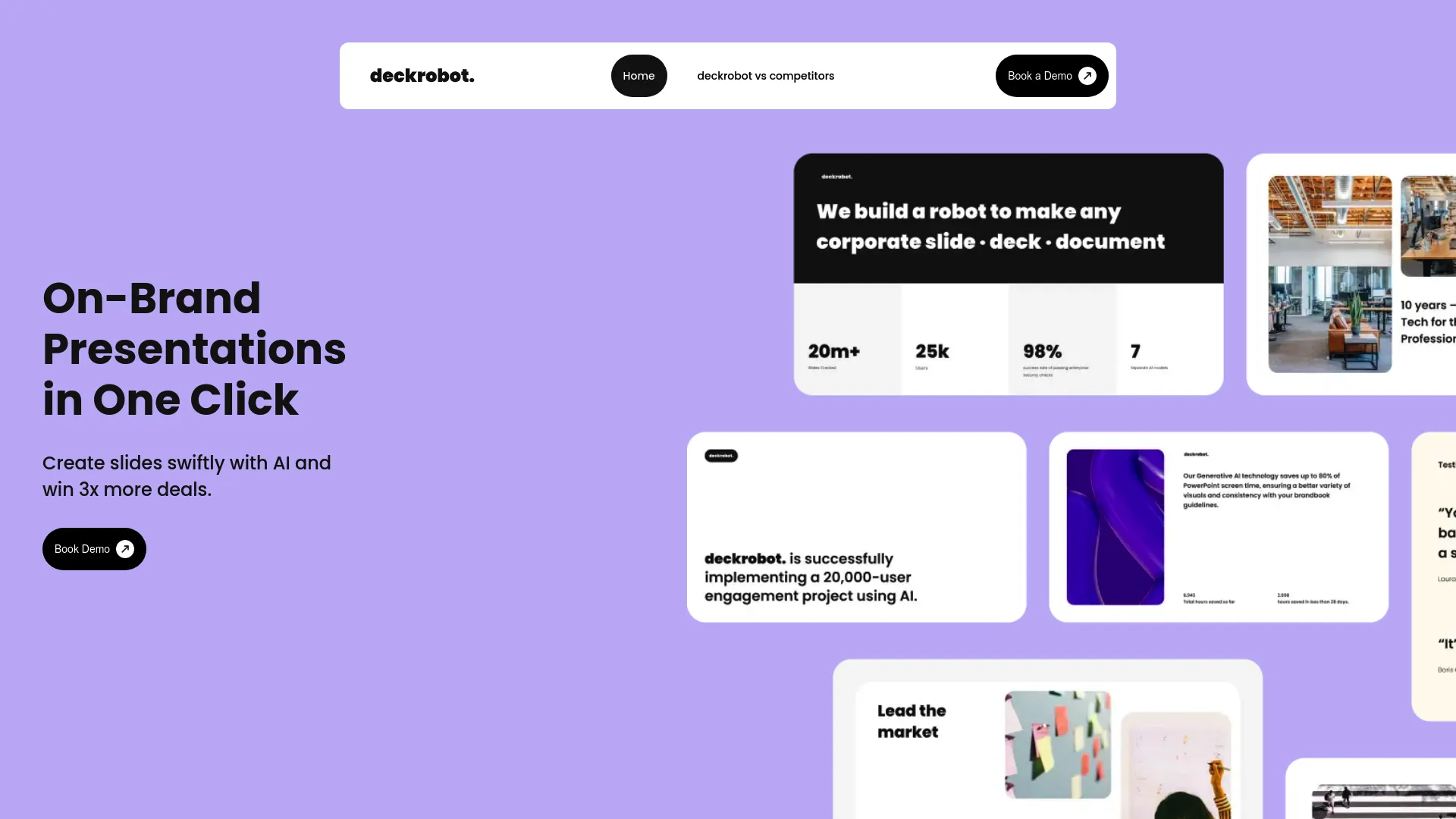 Screenshot of the deckrobot. website