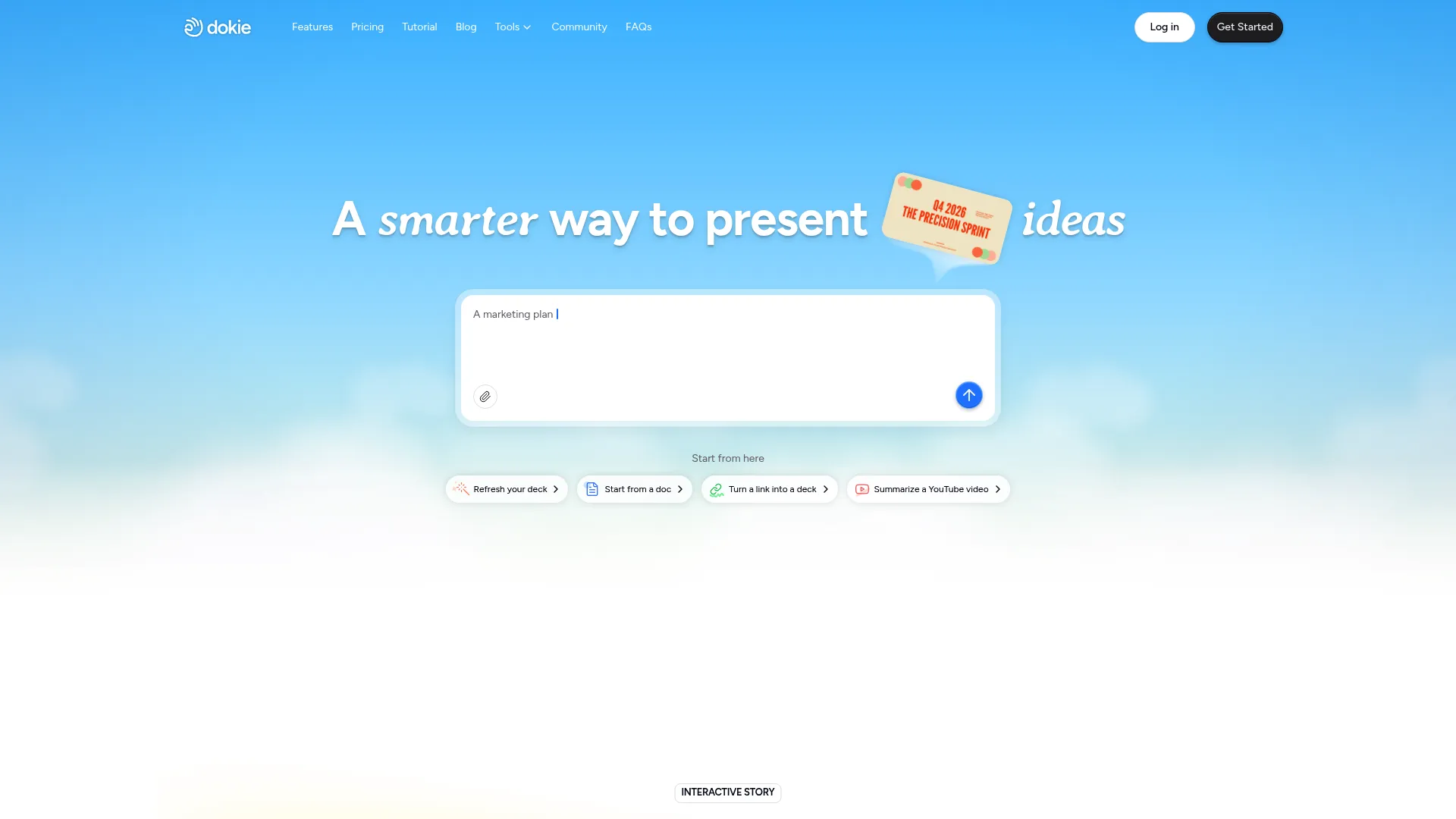 Screenshot of the Dokie website