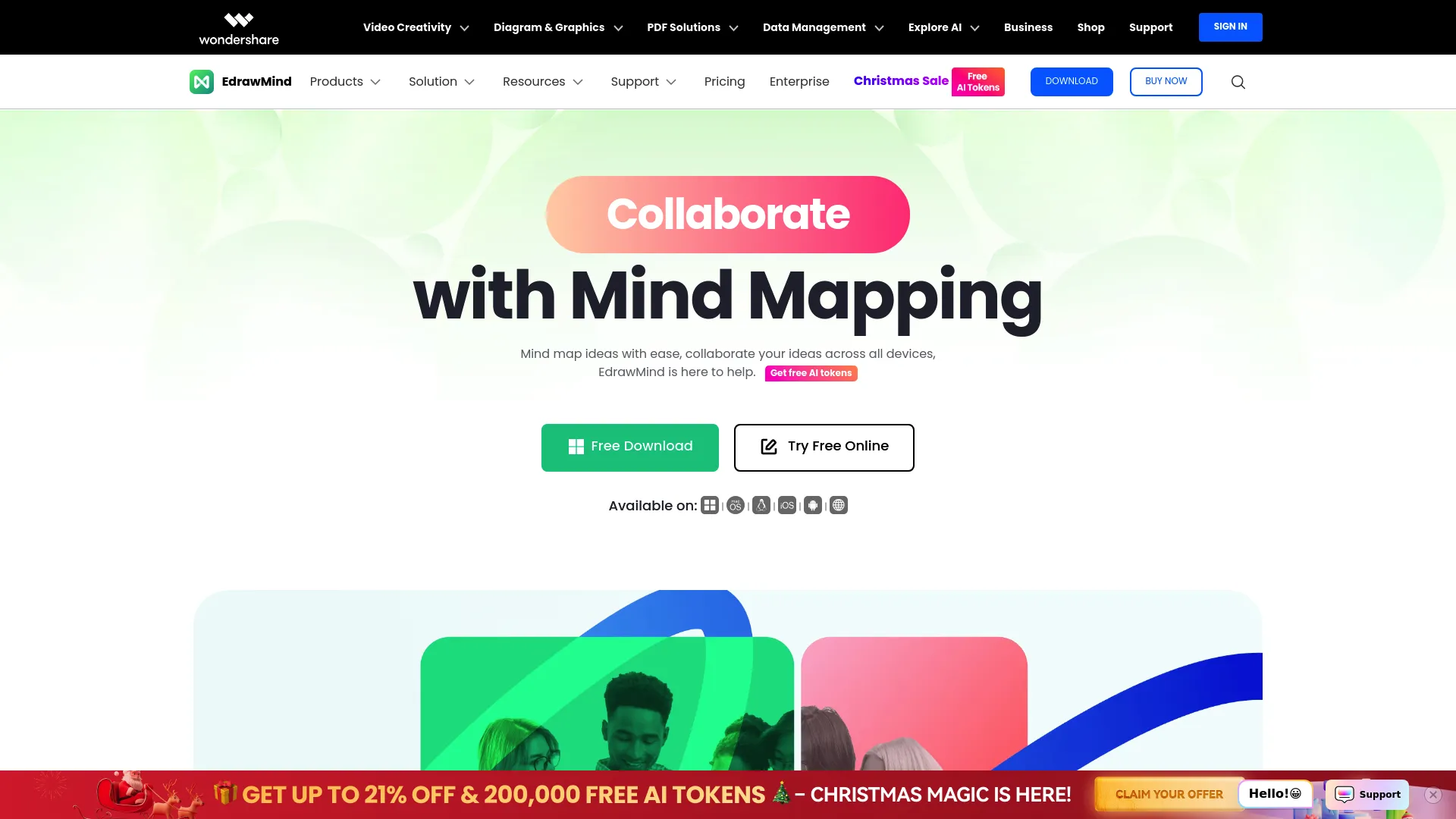 Screenshot of the edrawmind website