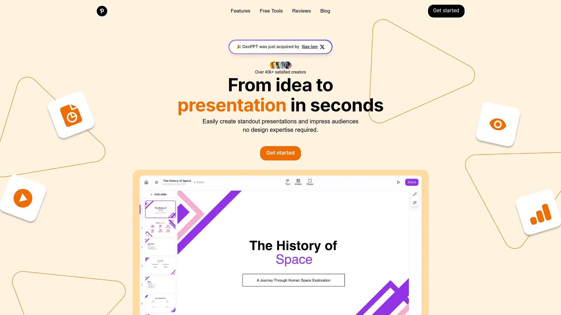 Screenshot of the GenPPT website