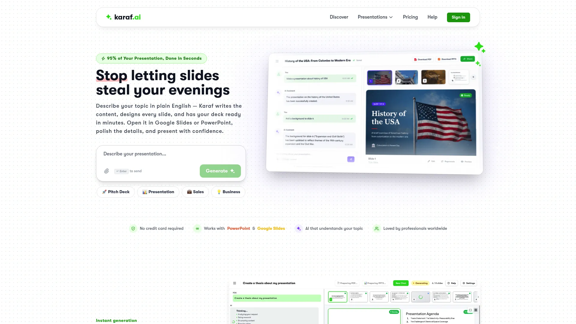 Screenshot of the Karaf.ai website