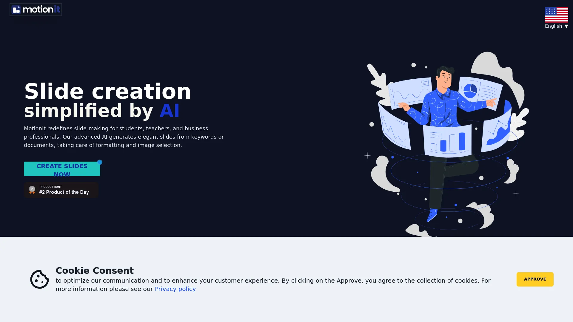 Screenshot of the Motionit website