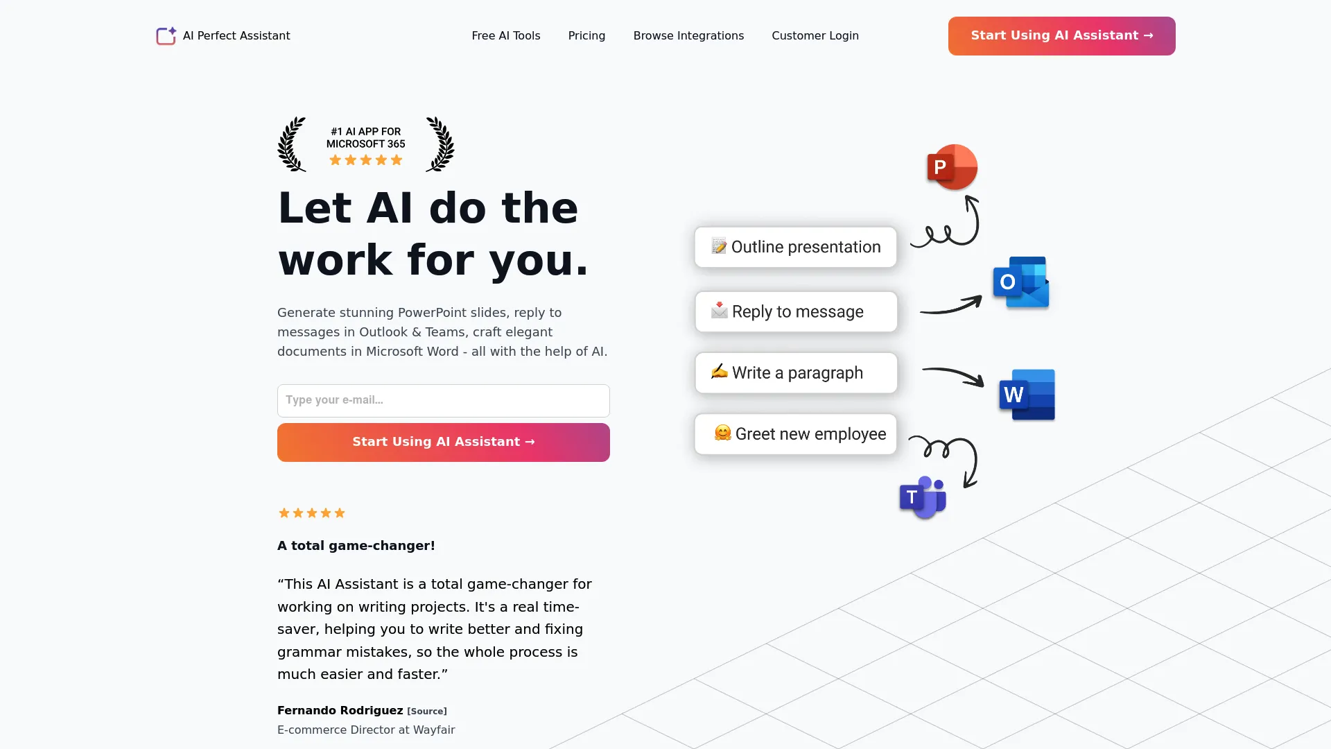 Screenshot of the AI Perfect Assistant website