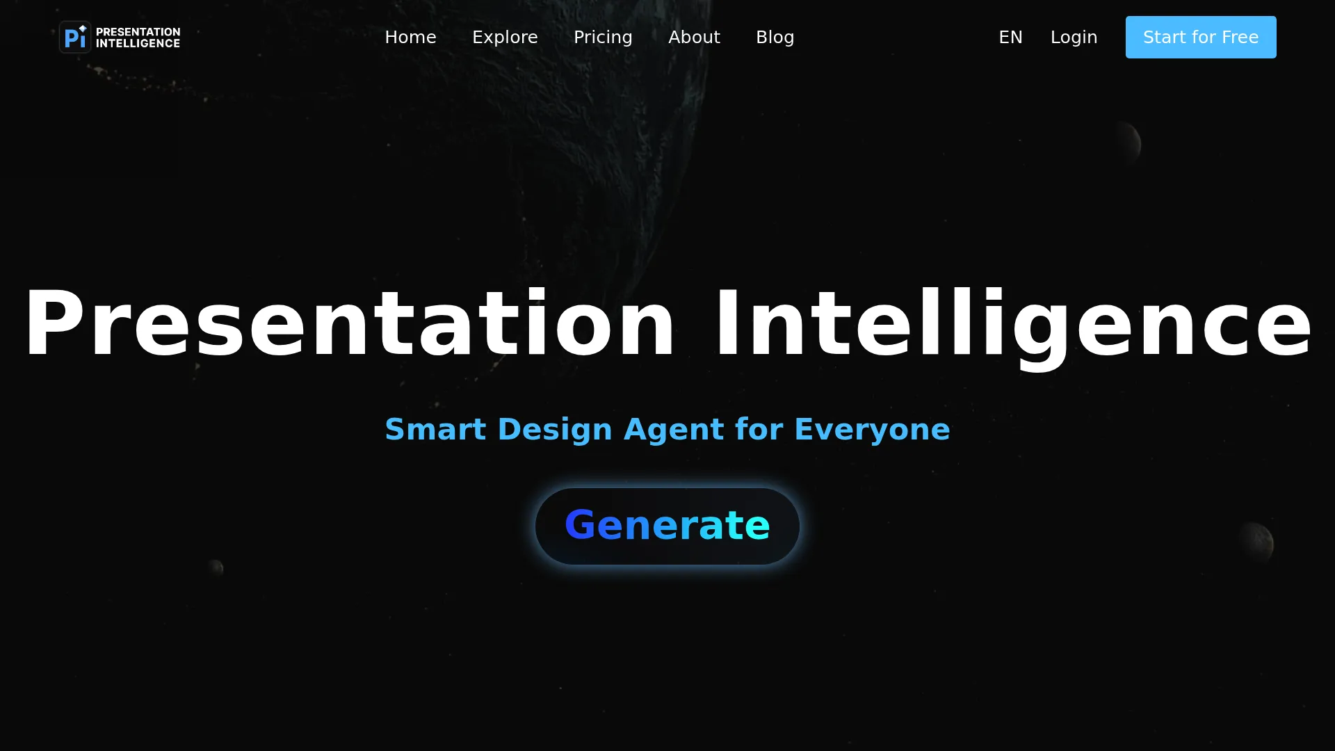 Screenshot of the Pi website