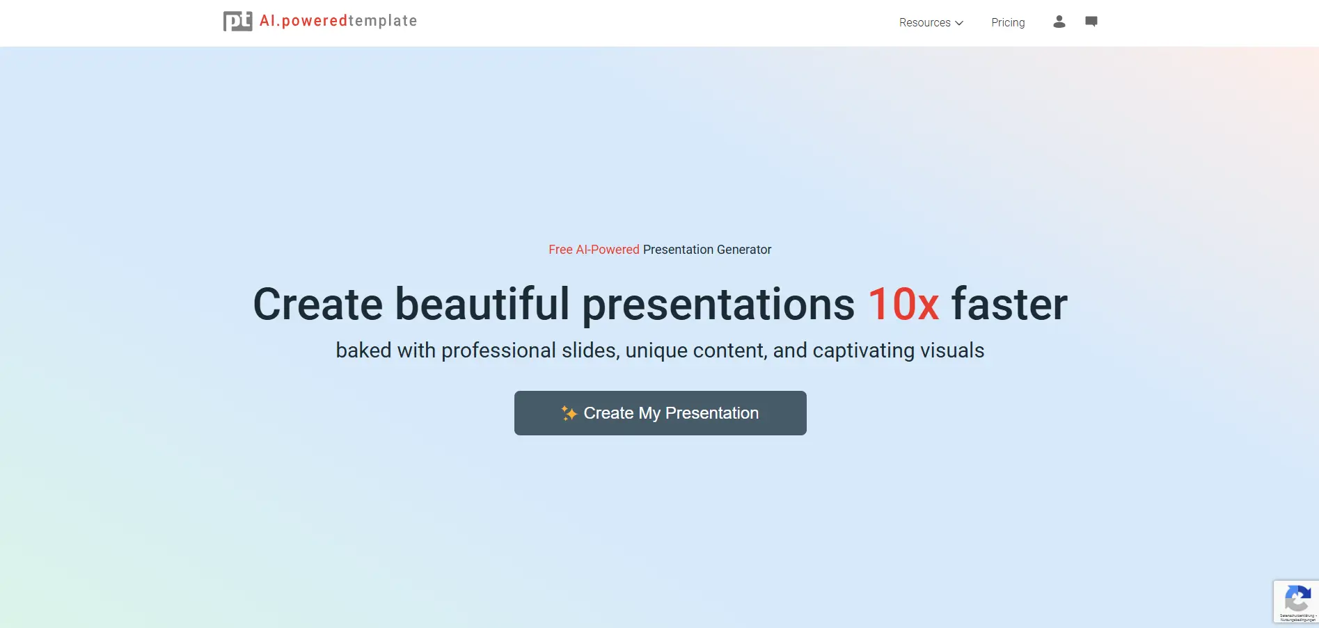 Screenshot of the AI.poweredtemplate website