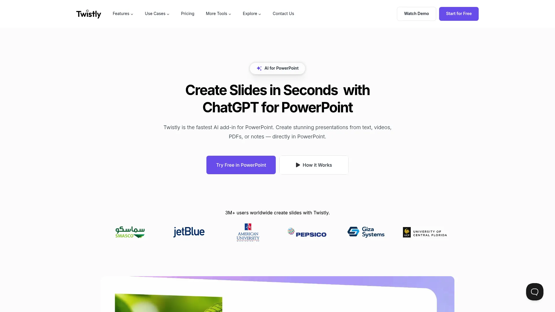 Screenshot of the Twistly website